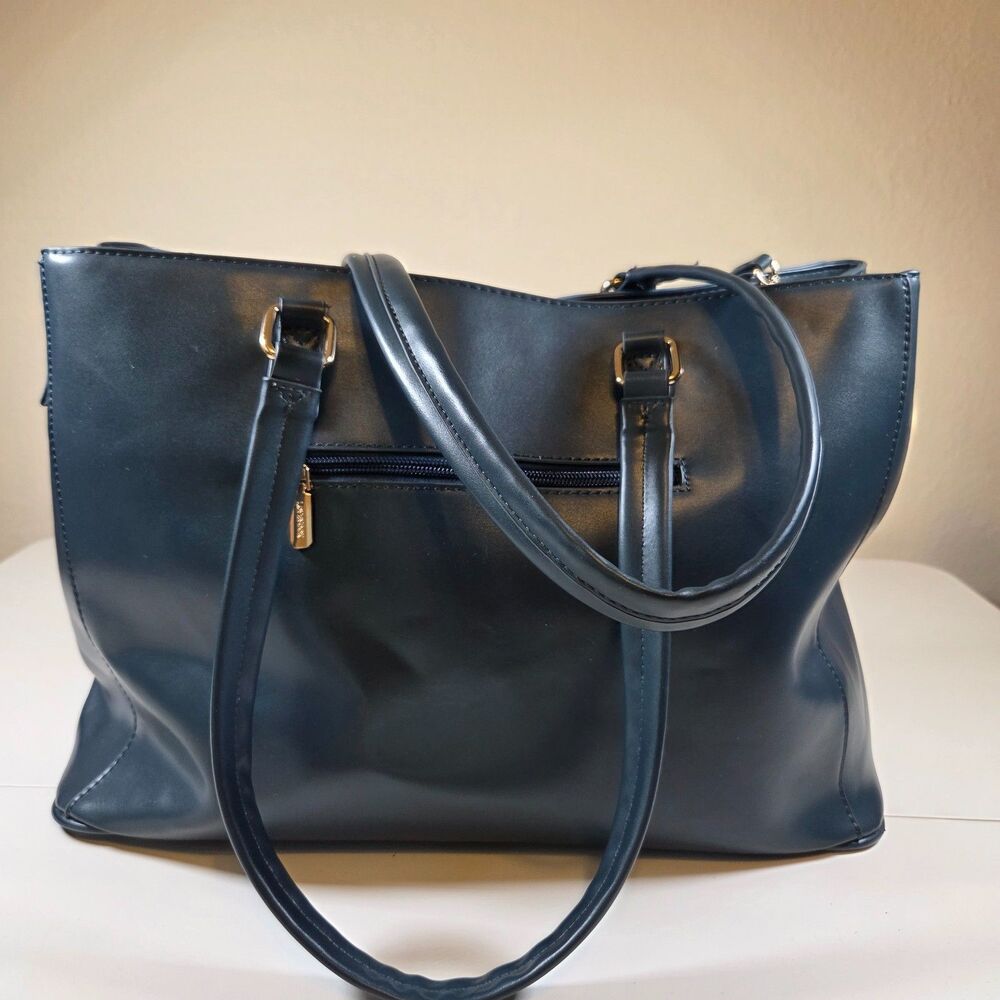 LOVEVOOK Large Dark Blue Tote Bag Shoulder Handbag Work Purse Multi Pocket